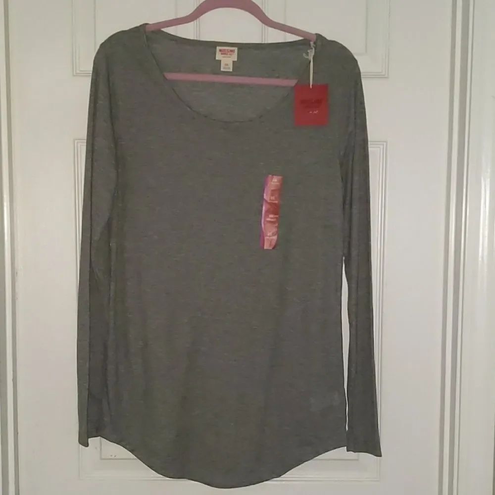 Mossimo gray ribbed long sleeve top Sz XXL NWT